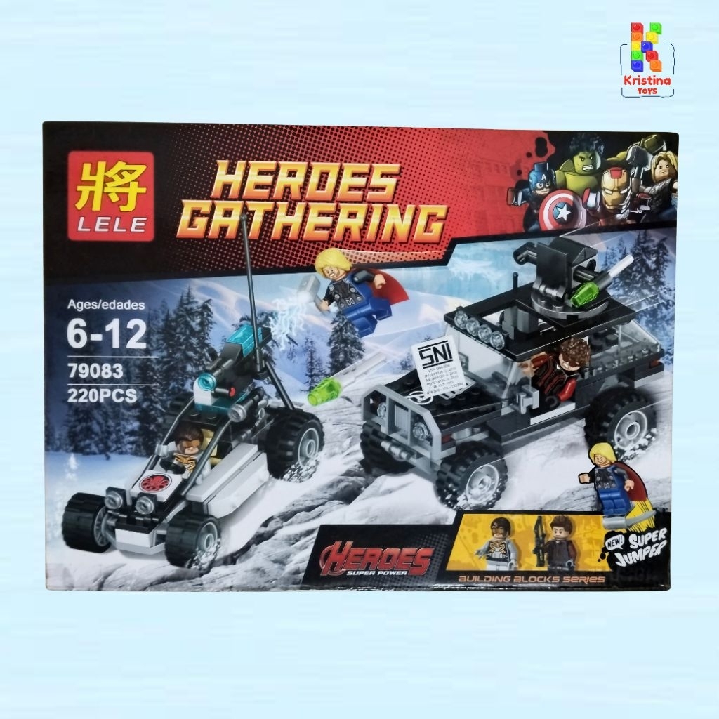 Mainan Balok Susun Seri Super Hero - Heroes Gathering 79083 Kendaraan Tempur Salju (220 Pcs)