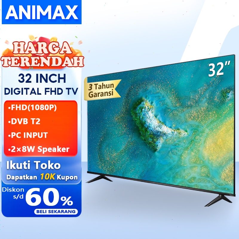ANIMAX Smart TV 32 Inch Digital TV LED 32 inch Televisi LED Web browser-Youtube-WIFI Garansi 3 tahun