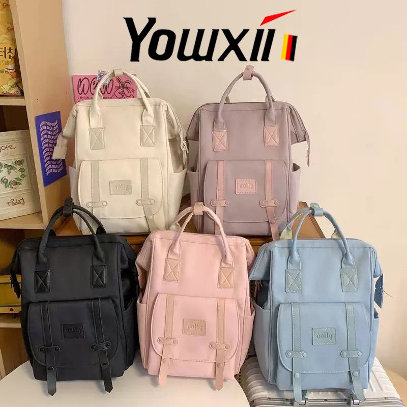 YOWXII Multifungsi Tas Ransel Ransel pelajar Kapasitas besar bag wanita rajut