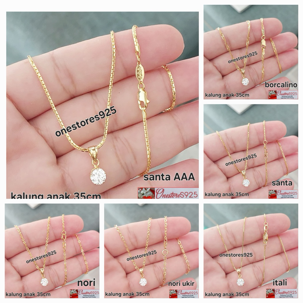 KALUNG ANAK DESI PERAK 925 LAPIS EMAS KUNING