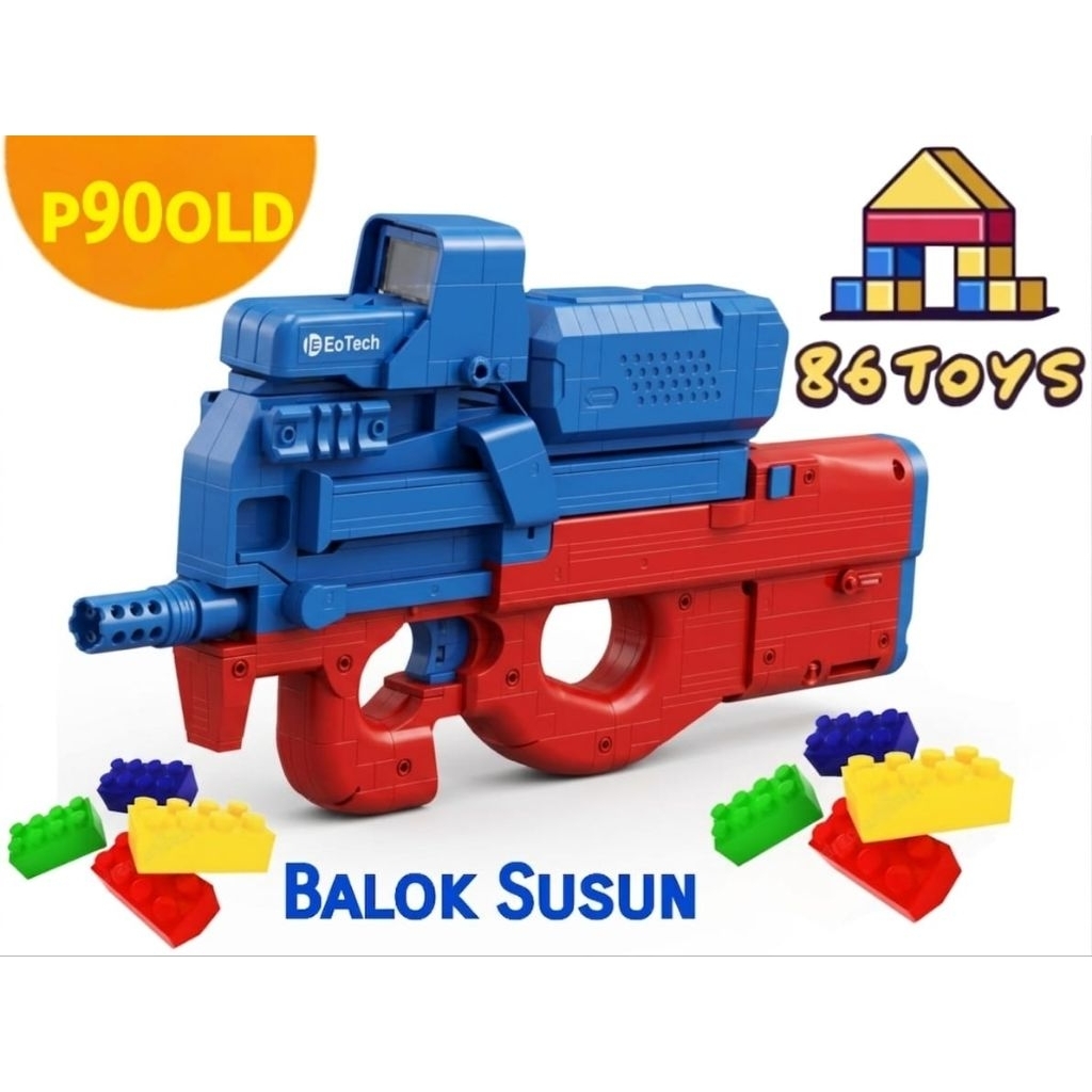 86toys mainan balok susun p90 mainan blok edukatif anak anak