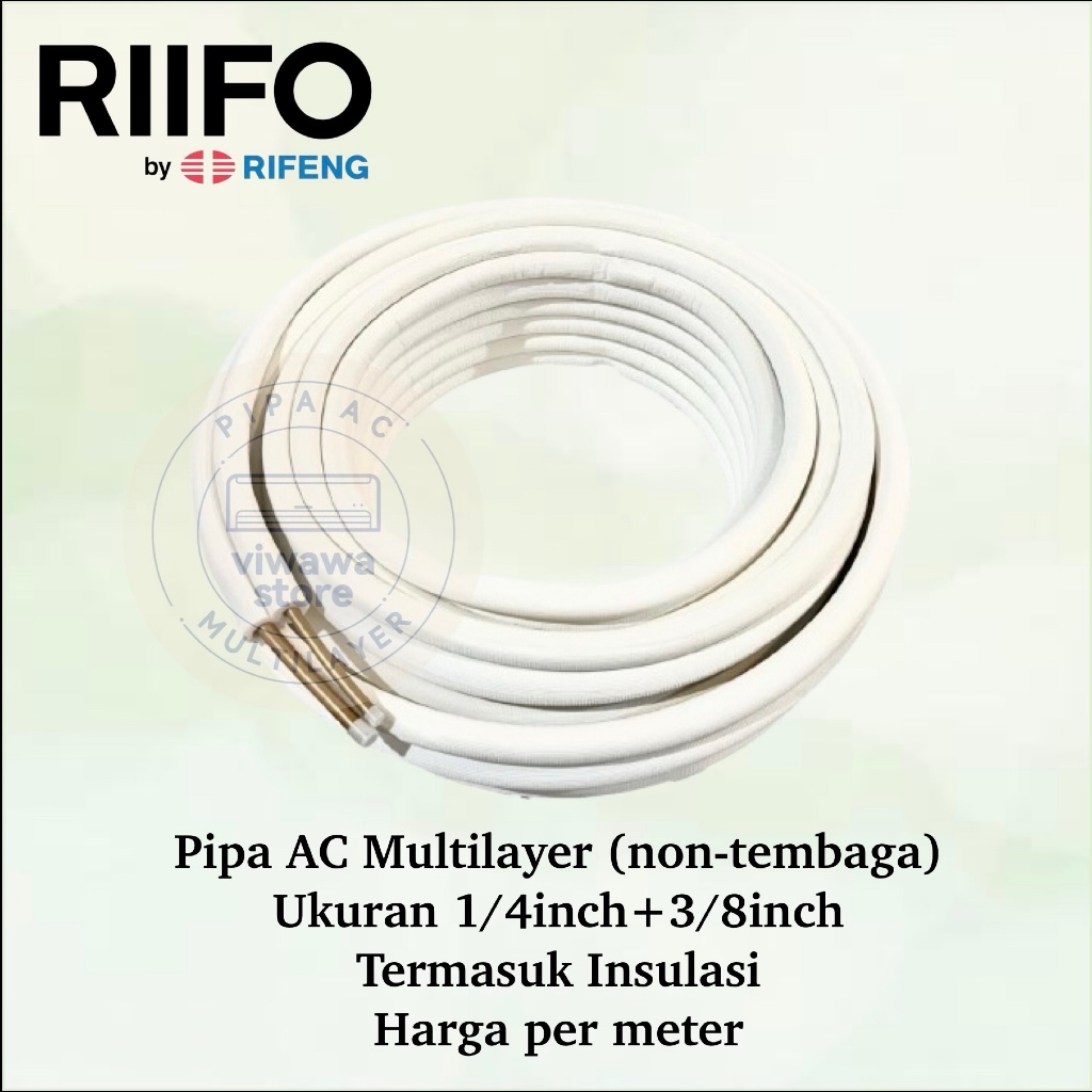 RIFENG - Pipa AC Multilayer (non-tembaga) 1/4+3/8 inch termasuk Insulasi