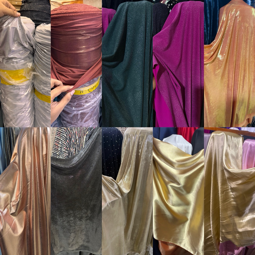 Kain/Bahan Spandek Silver Metalik Premium