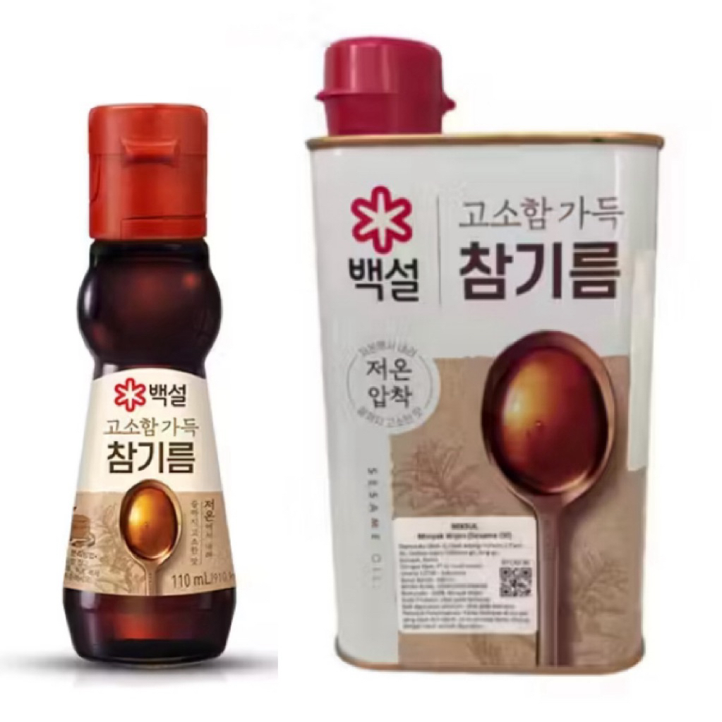 CJ BEKSUL Sesame Oil - Minyak Wijen Dengan 100% Wijen Asli Korea 110ml / Beksul Sesame Oil 500ml – M