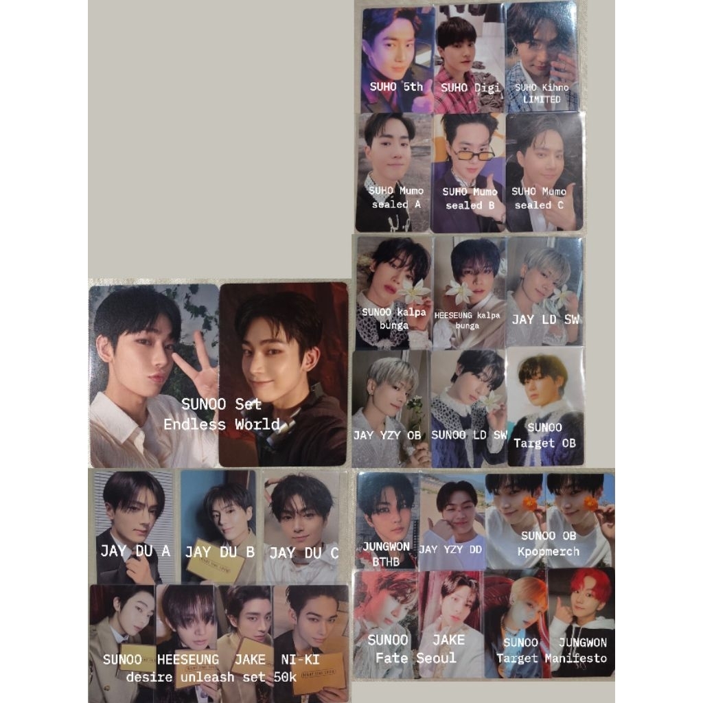 ENHYPEN OFFICIAL PHOTOCARD PC JUNGWON HEESEUNG JAY JAKE SUNOO NI-KI EVAN SUHO EXO GREY SUIT MUMO JAP