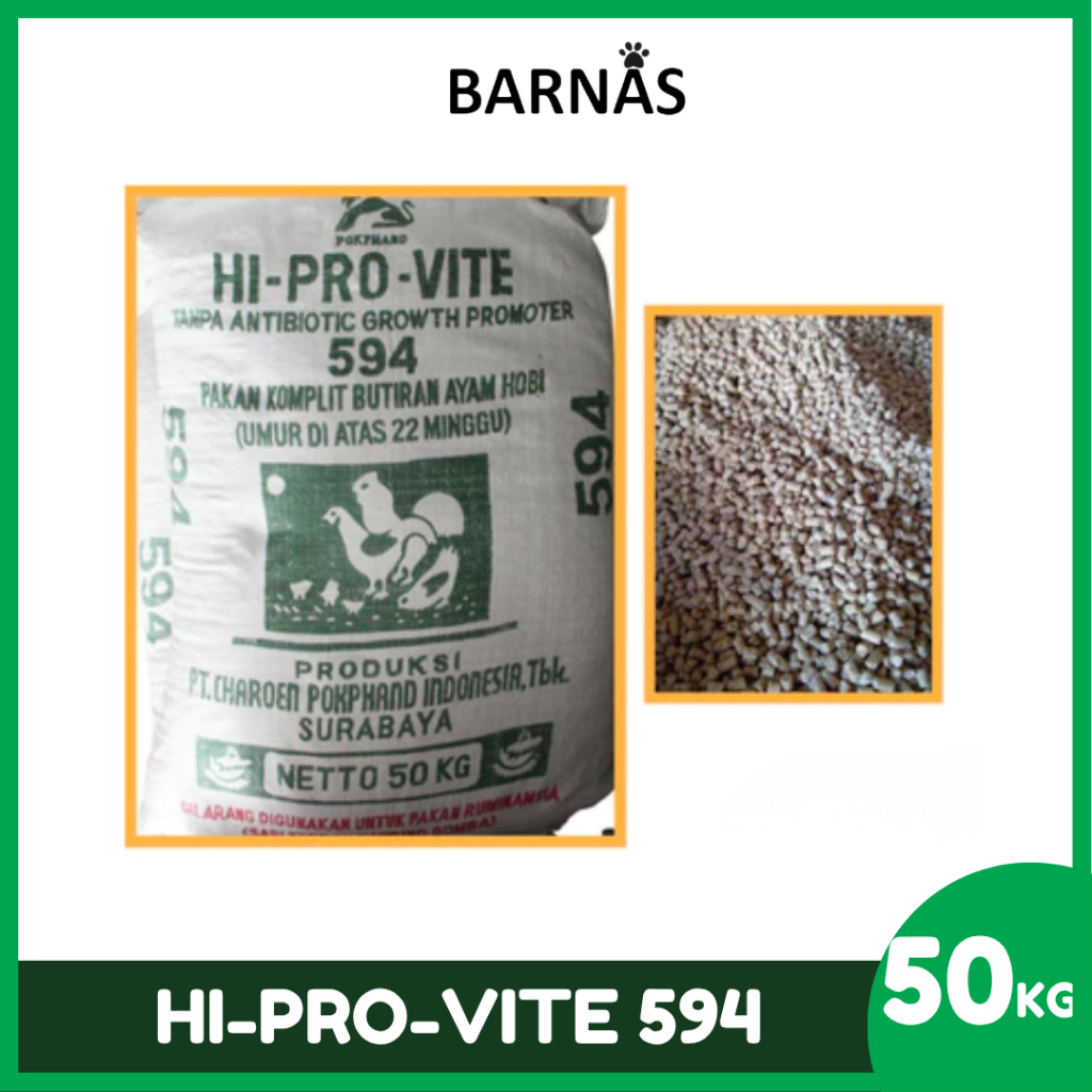 Hi-Pro-Vite 594 Pakan Komplit Butiran Ayam Hobi 50 KG