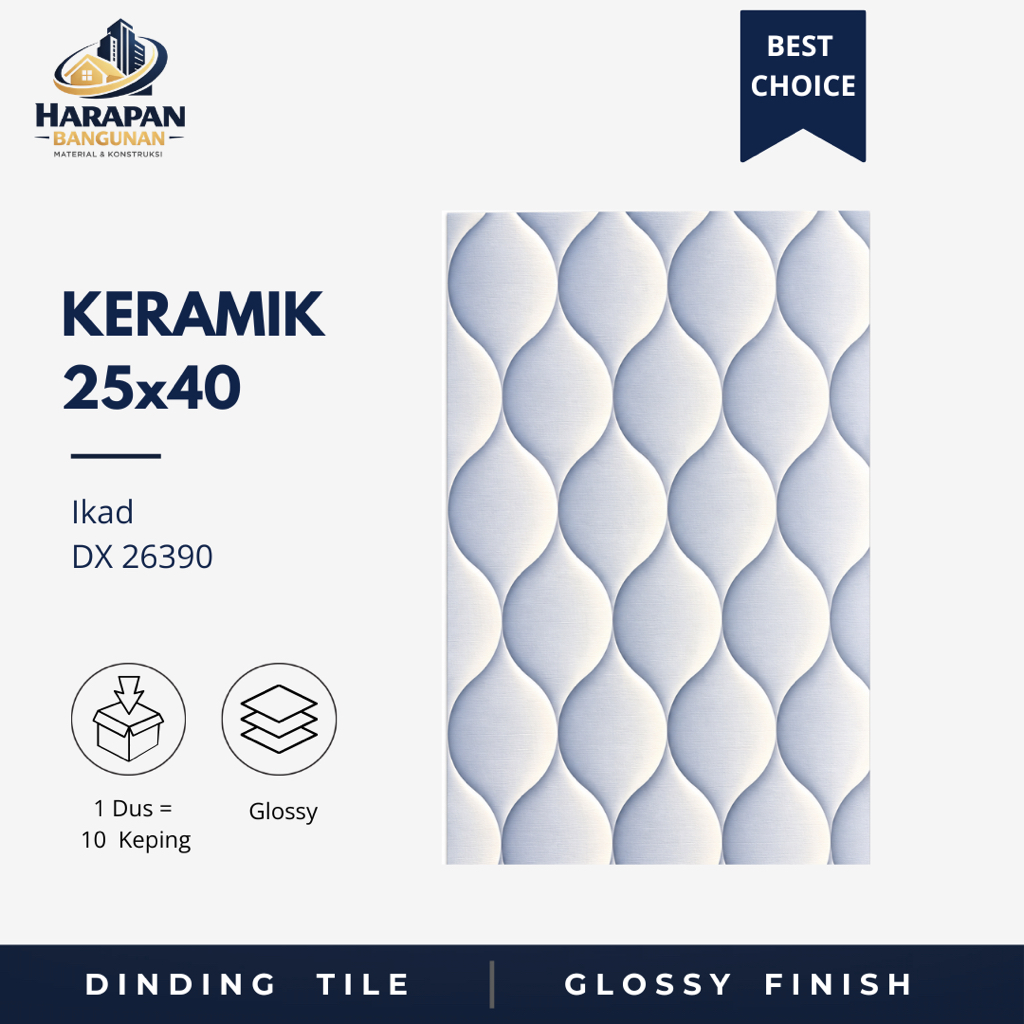 Keramik Dinding Kamar Mandi 25x40 Ikad DX 26390 Blue Keramik Glossy Biru Toilet 25 x 40