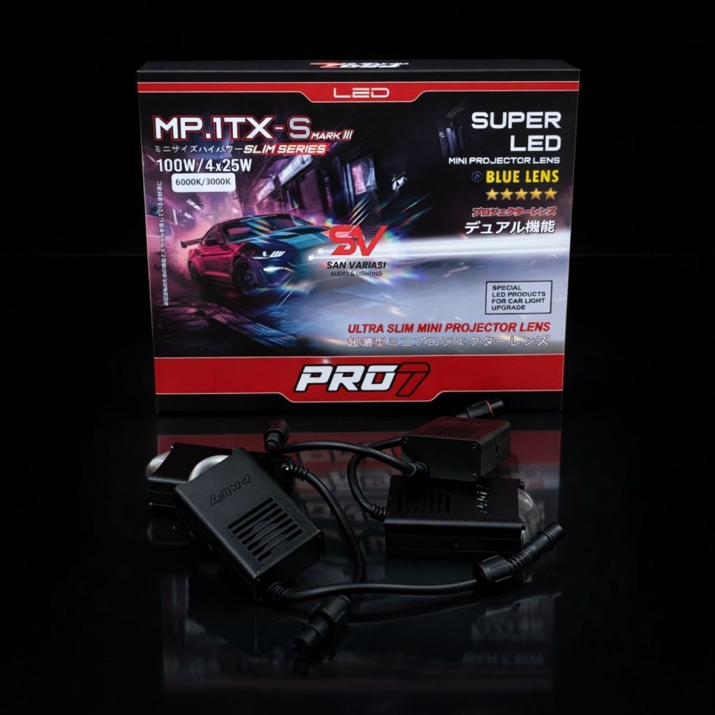 MINI PROJIE PRO7 MP.1TX-S / PRO7 MP1TX SLIM Blue Lens 4X25W / PRO7 MP1TXS MARK III