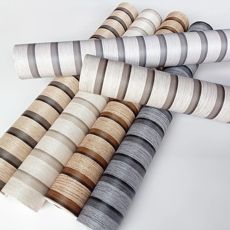 Wallpaper Dinding Wallpaper Stiker / Wallpaper Kamar Tidur Aesthetic Motif Salur Kayu WPC Wallpanel