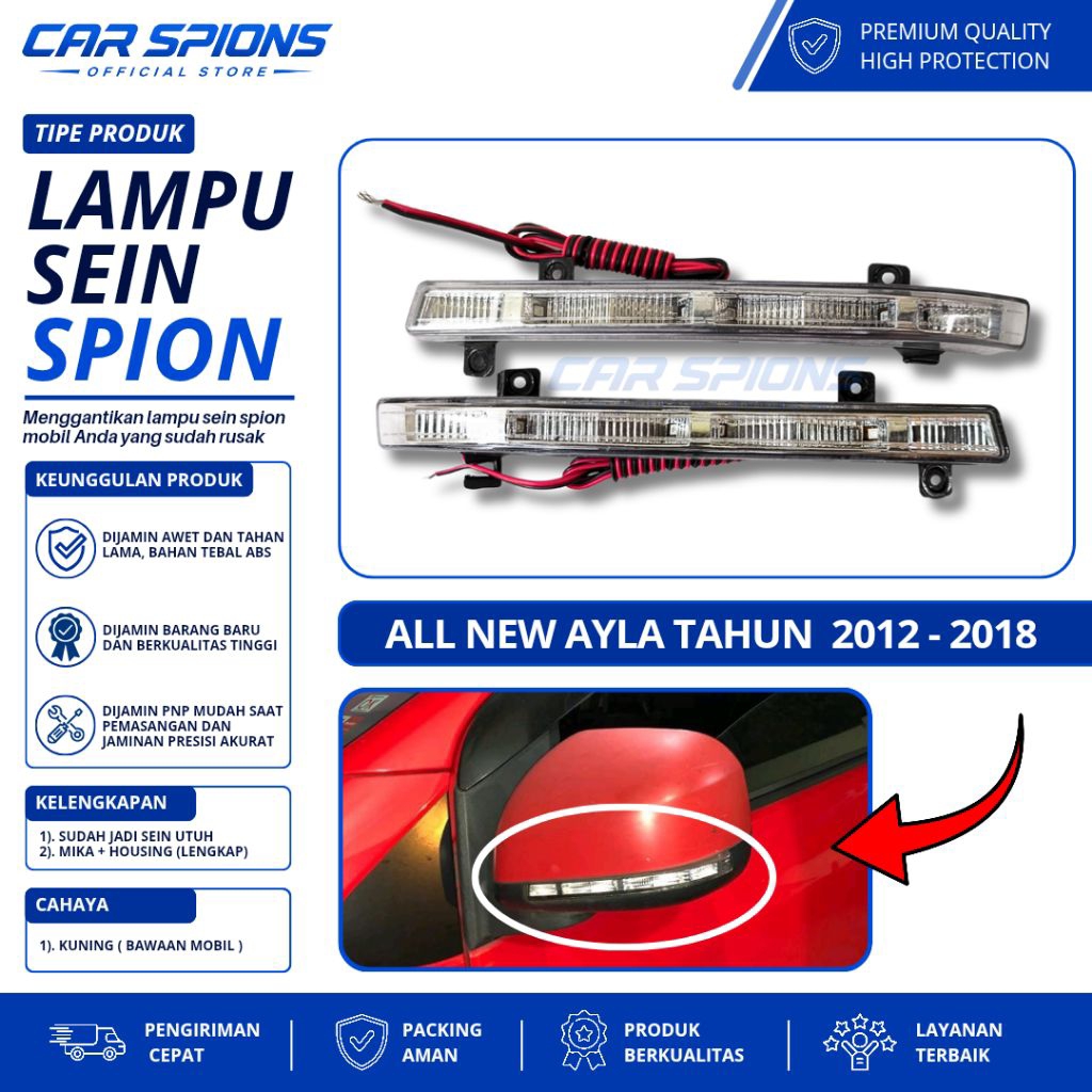 SEIN SPION MOBIL NEW AYLA TAHUN 2012 2013 2014 2015 2016 2017 2018 lampu sein spion ayla