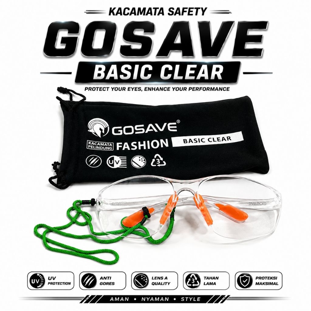 Kacamata Safety GOSAVE Kacamata Gerinda GOSAVE Clear