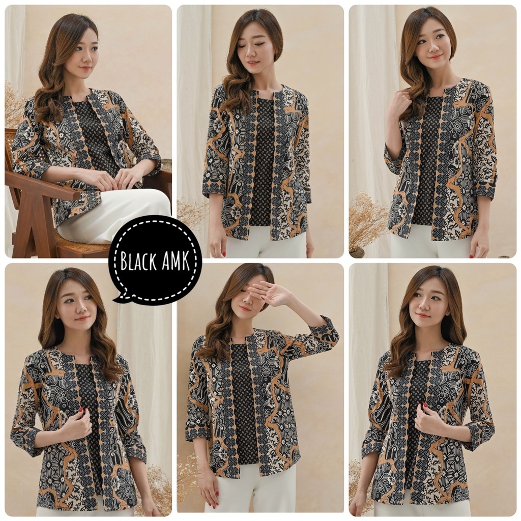 Blouse Batik Wanita Modern Model Rompi 242 HT RM ALA AHM AMK ARA AYH AGA AWI ACI AB