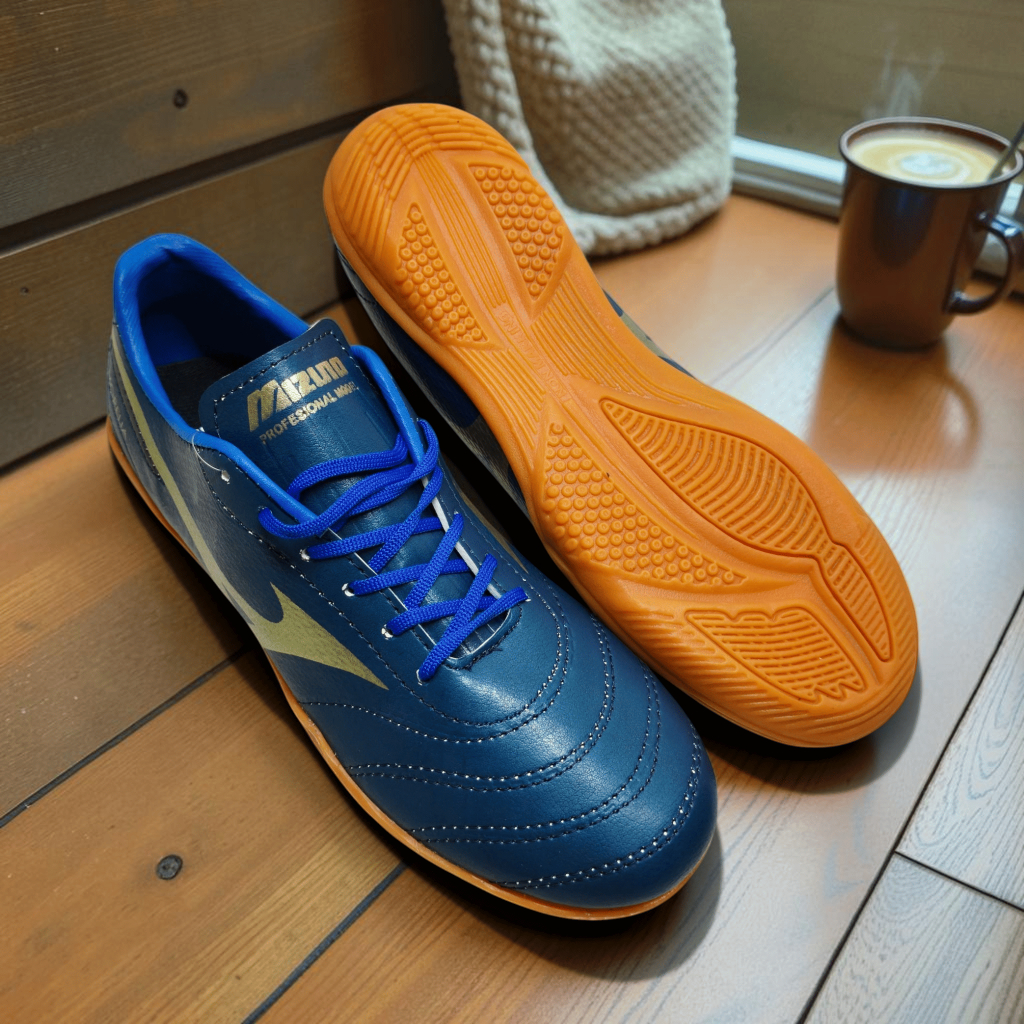 Kaaf - Sepatu Futsal Mizuno Monarcida Navy Gold