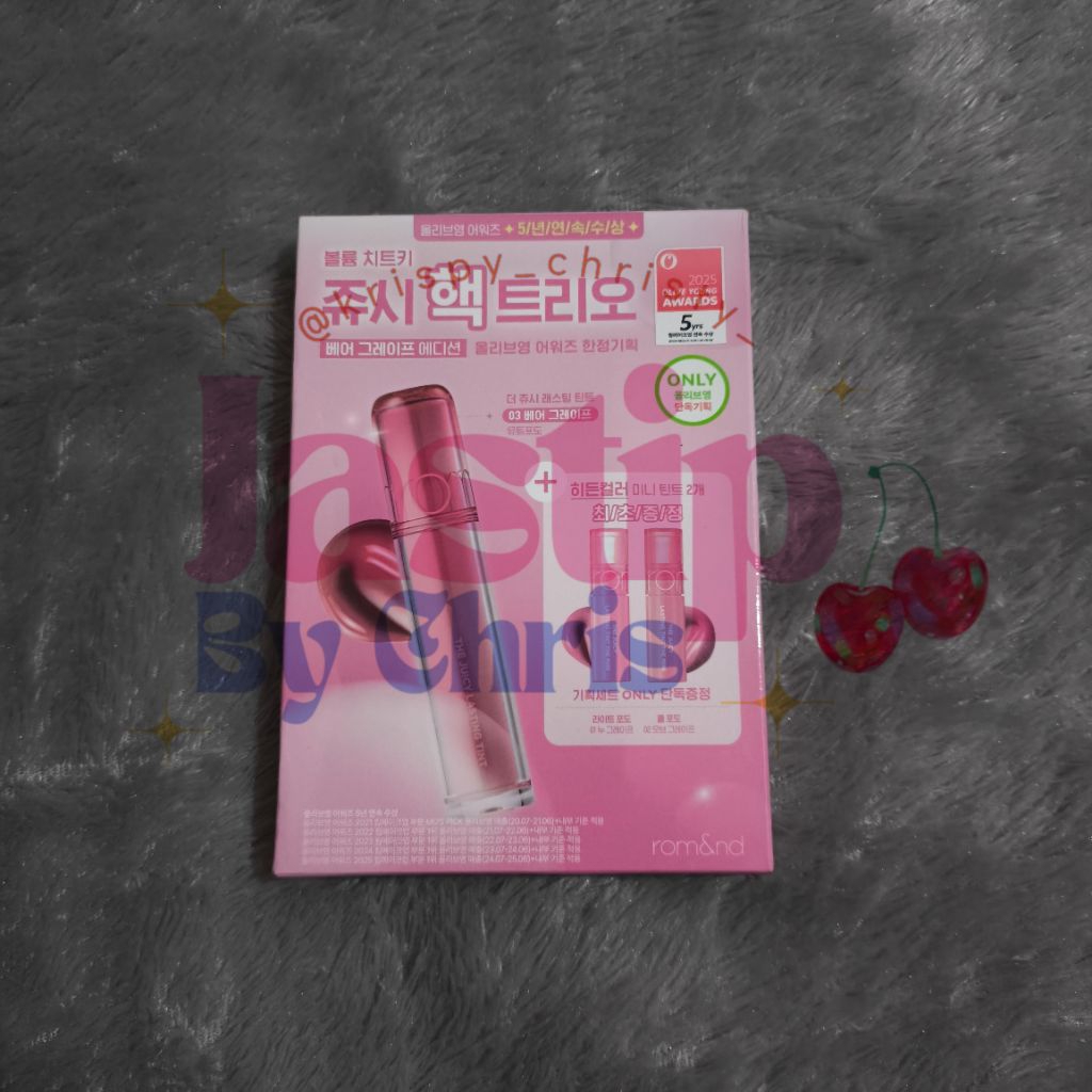 READY STOCK BUY 1 FREE 2 MINI TINT NEW romand juicy lasting tint 03 bare grape LIMITED EDITION speci