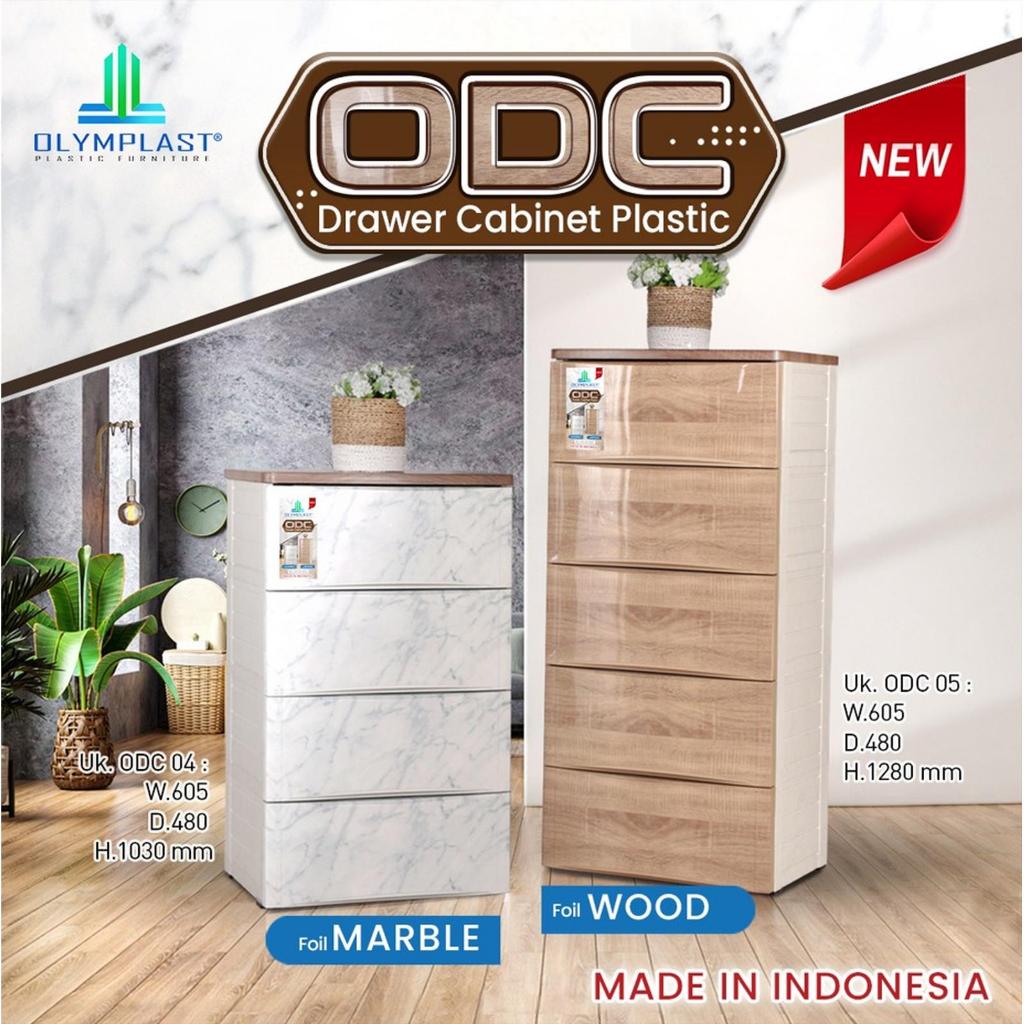 Olymplast ODC 04 M Marble Wood Lemari Laci Drawer Susun 4 Olymplast Lemari Susun ODC WOOD marble Pla