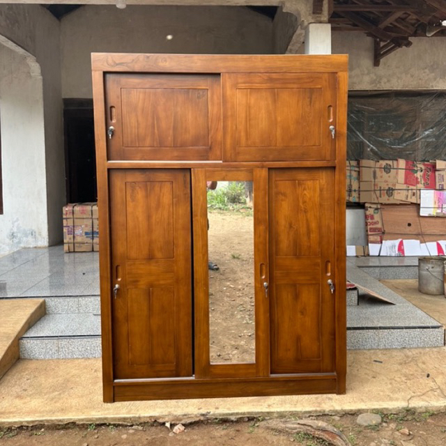 Lemari Minimalis Sliding kayu jati | Wardrobe minimalis kayu jati