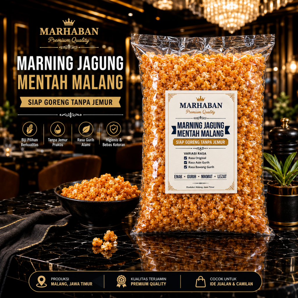 Marning Jagung Mentah 1KG Siap Goreng Aneka Rasa Empuk Nikmat Marhaban