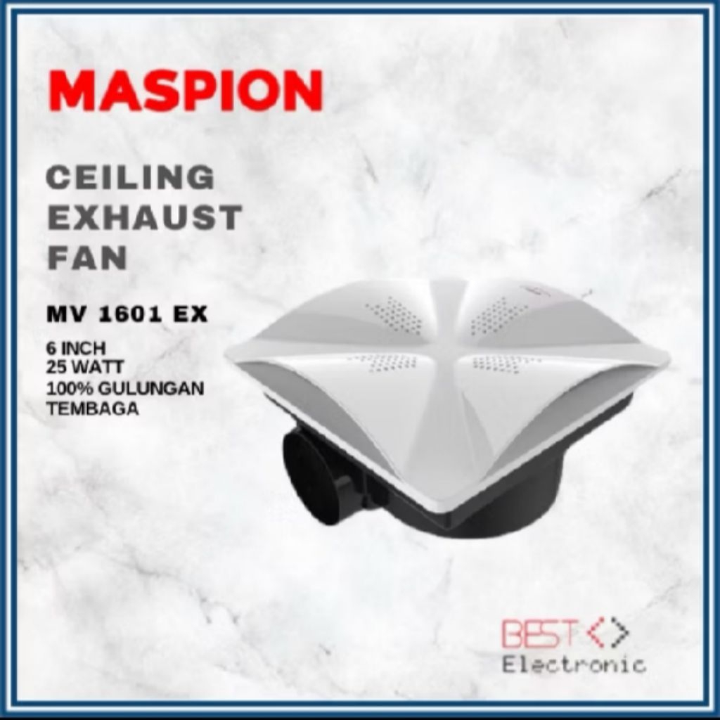 Maspion Exhaust Ceiling Ventilating Fan 6 Inch mMV-1061EX 6 IN MV 1601 EC MV-1601 EX MV1601EX