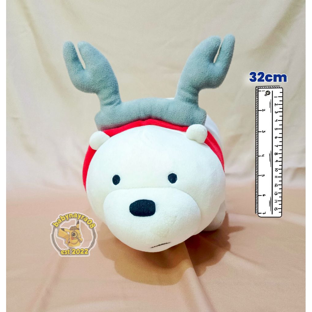 BONEKA WE BARE BEARS MINISO ICE BEAR CHRISTMAS ORIGINAL
