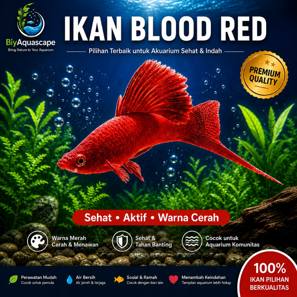 IKAN HIAS AQUASCAPE PLATY BLOOD RED / RED BLOOD