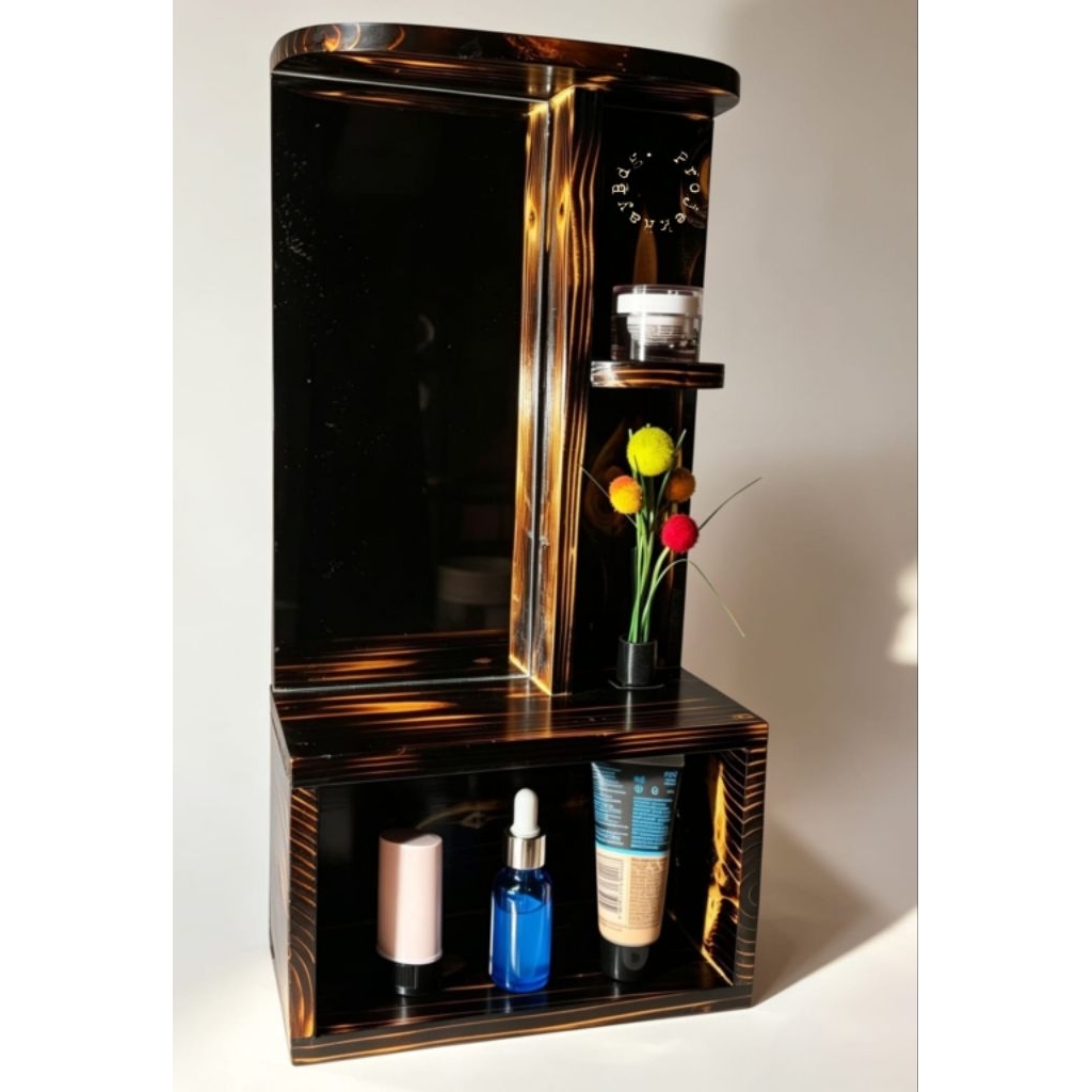 SALUYU RAK KACA RIAS/RAK MNIMALIS/RAK DINDING MAKE UP/KACA RIAS(GRATIS PAKING)