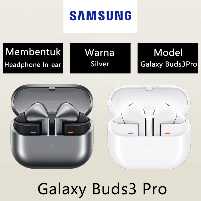100% Original -- Samsung Galaxy Buds3 Pro - Silver, Bluetooth Earbuds, Adaptive Noise Control, Hi-Fi