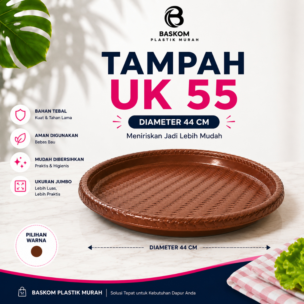 (3 PCS) TAMPAH PLASTIK JUMBO UK 55 / NAMPAN PLASTIK / NAMPAN JUMBO / NAMPAN BULAT/ NAMPAN PLASTIK MU