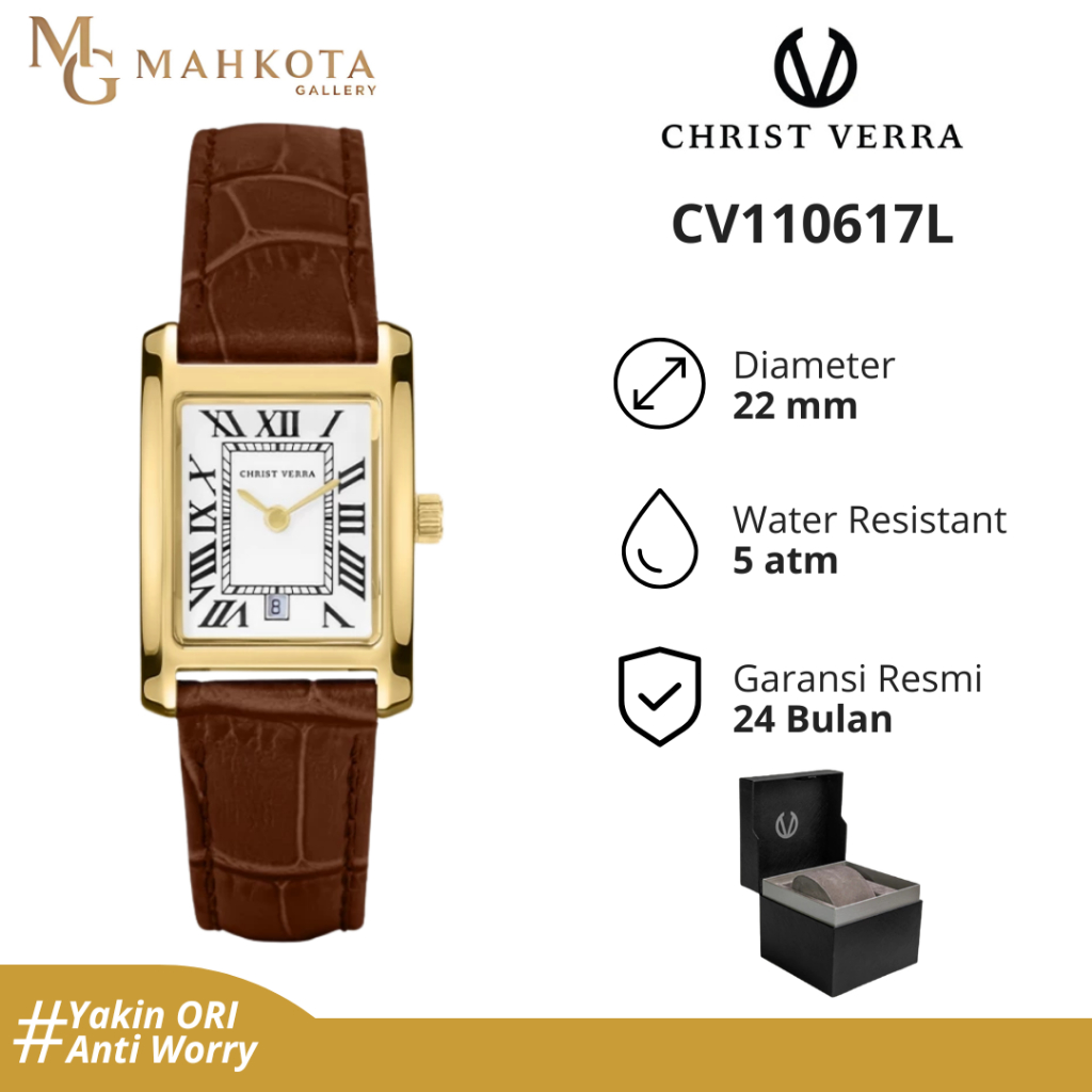 Jam Tangan Wanita Christ Verra CV110617L Strap Kulit Original dan Bergaransi