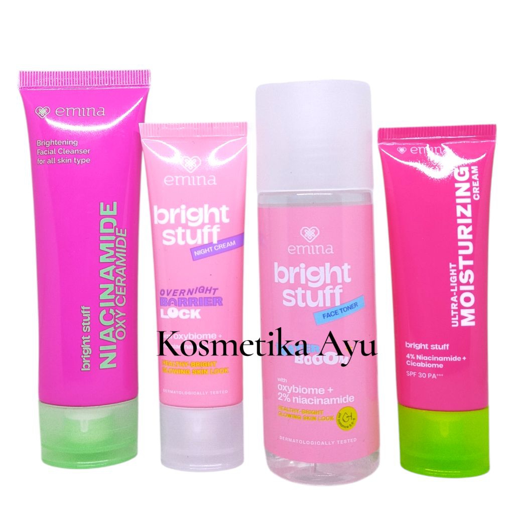 Paket Emina Bright Stuff Skincare Dengan Make Up Lengkap Perawatan Kulit Mencerahkan Dilengkapi Foun