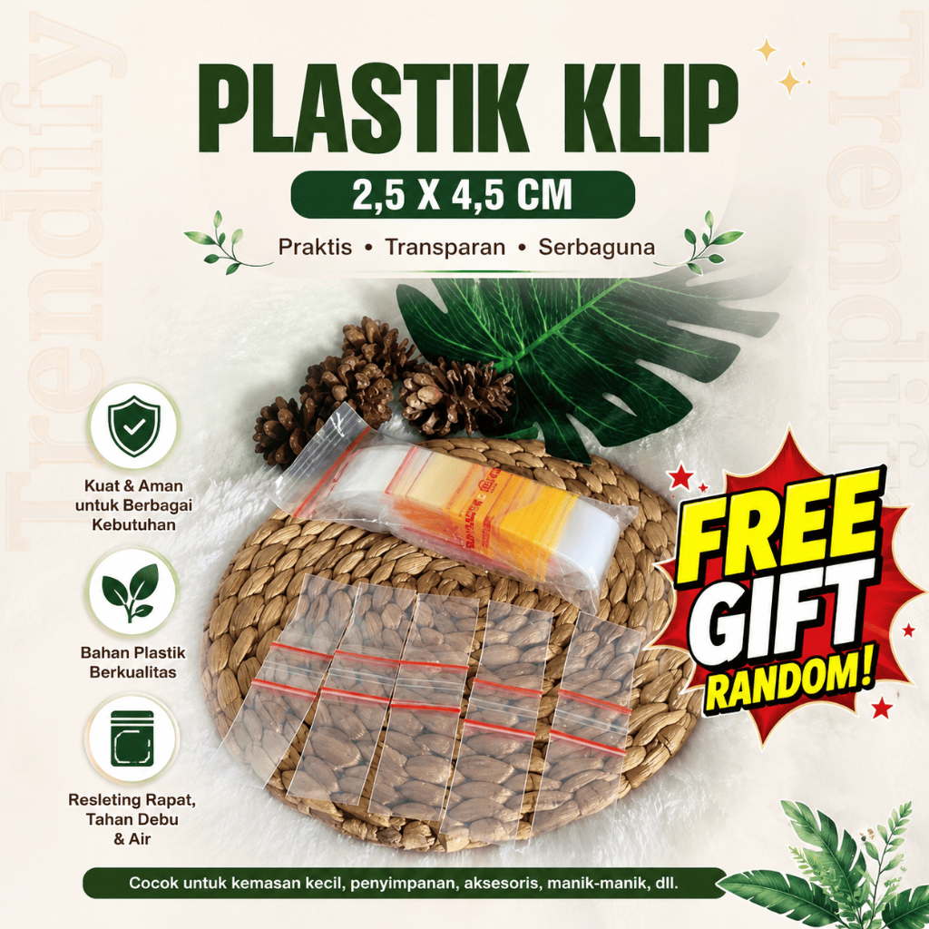 trendify35_Plastik Klip TEBAL kecil 2.5cm x 4.5cm / Klip 2.5x4.5/ Klip 2.5x4.5 TEBAL