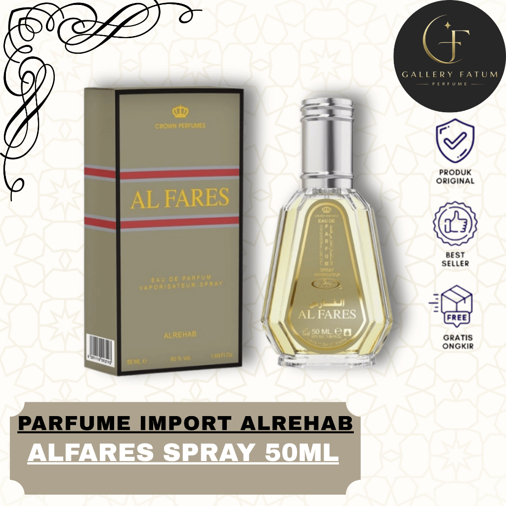 Parfume Alrehab Original Alfares 50ml Spray Eau De Parfum Import Tahan Lama Murah Unisex Maskulin