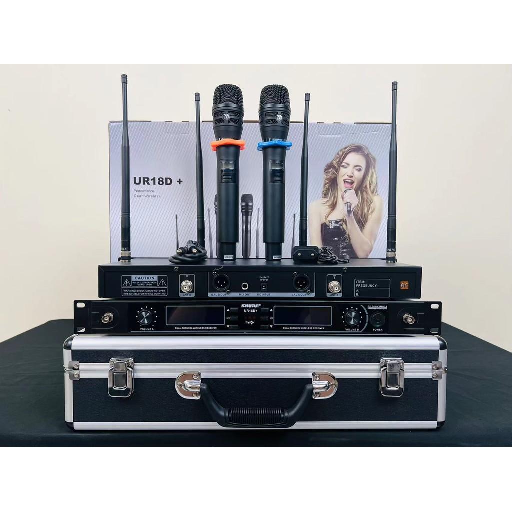 Mic Wireless Shure UR18D+ / UR 18D+ / UR18 D+ FREE KOPER MULTI CHANNEL 4 antena