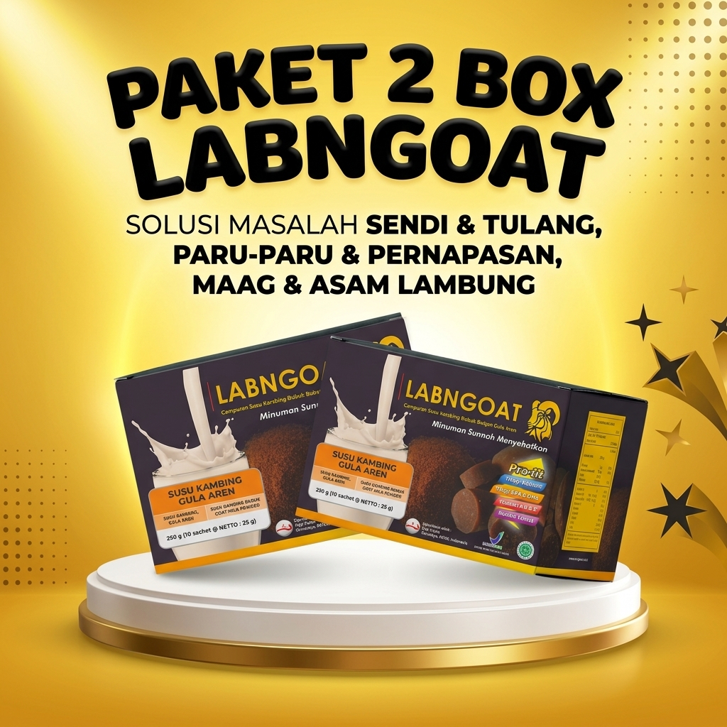 LABNGOAT Susu Kambing Etawa Probiotik Gula Aren Untuk Asam Lambung Gerd  Nyeri Sendi Tulang Keropos 