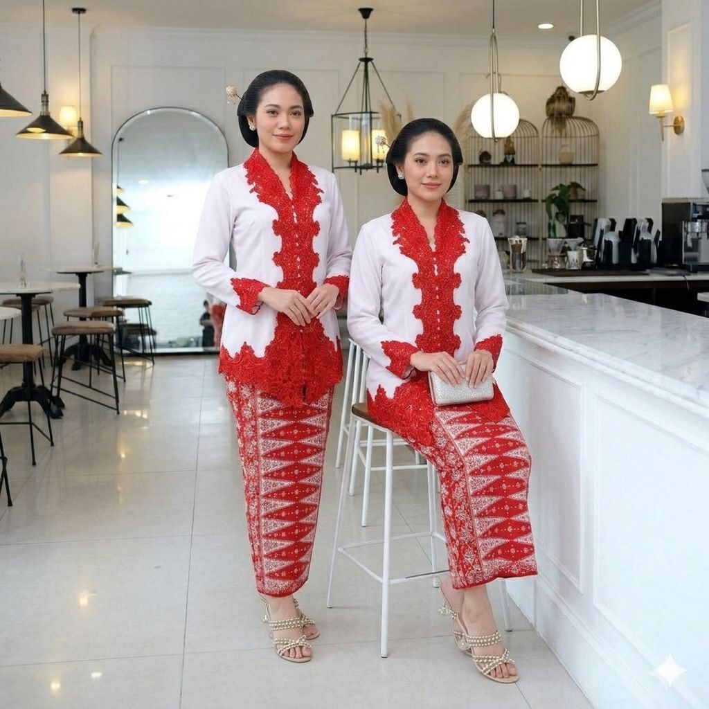 {1202} Set Kebaya Safitri - Set Kebaya Encim Agustusan - Set Kebaya Katun Modern - Kebaya Encim Mode