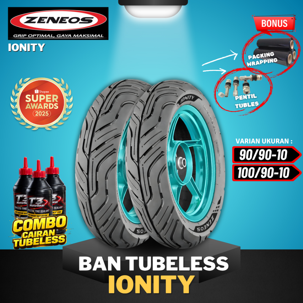 [READY COD] BAN ZENEOS IONITY RING 10 ( 90/90-10 / 100/90-10 ) / BAN TUBELESS ZENEOS BAN MOTOR MATIC