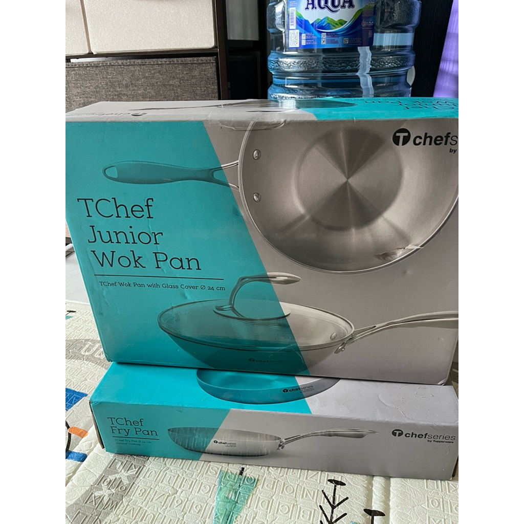 TChef Junior Wok Pan 24cm with Glass Cover