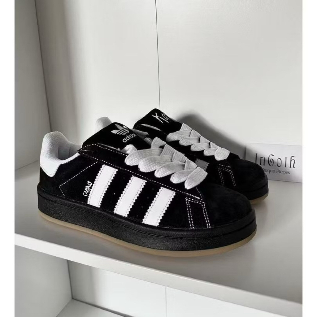 Sepatu Campus 00s X "Black White" sepatu sekolah korn hitam putih sneakers casual Adidas new Gemuk 0