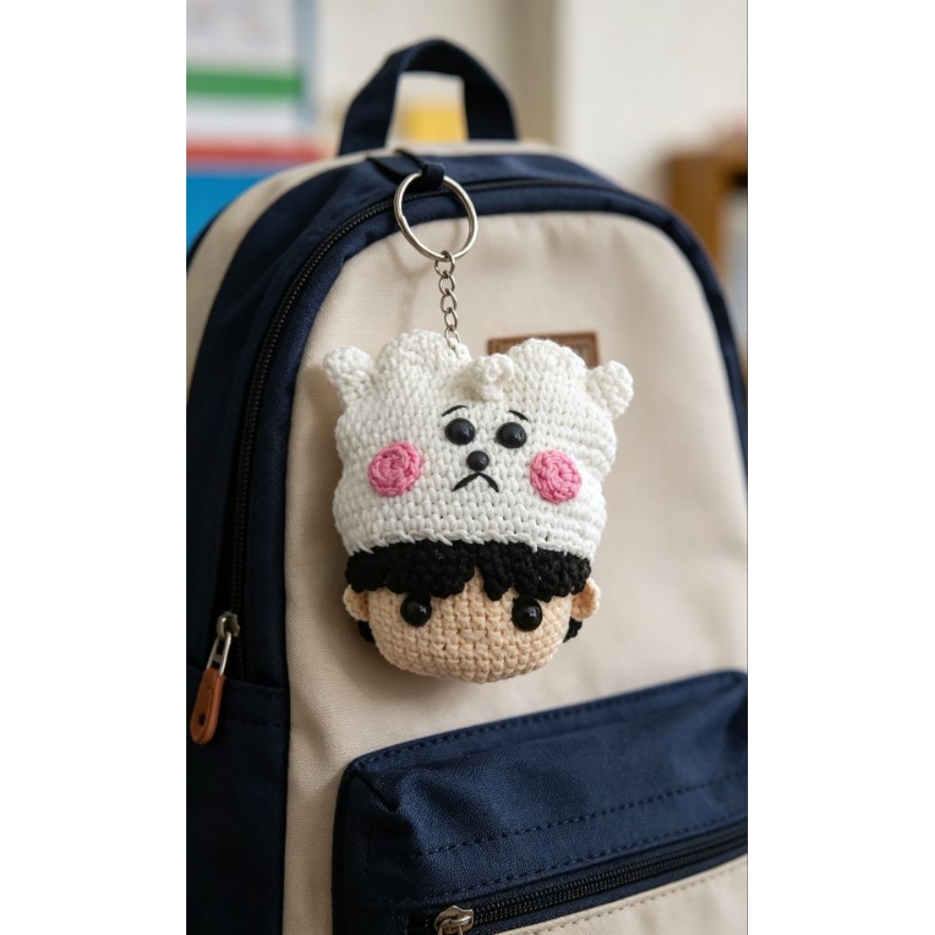 boneka rajut motif bts gantungan