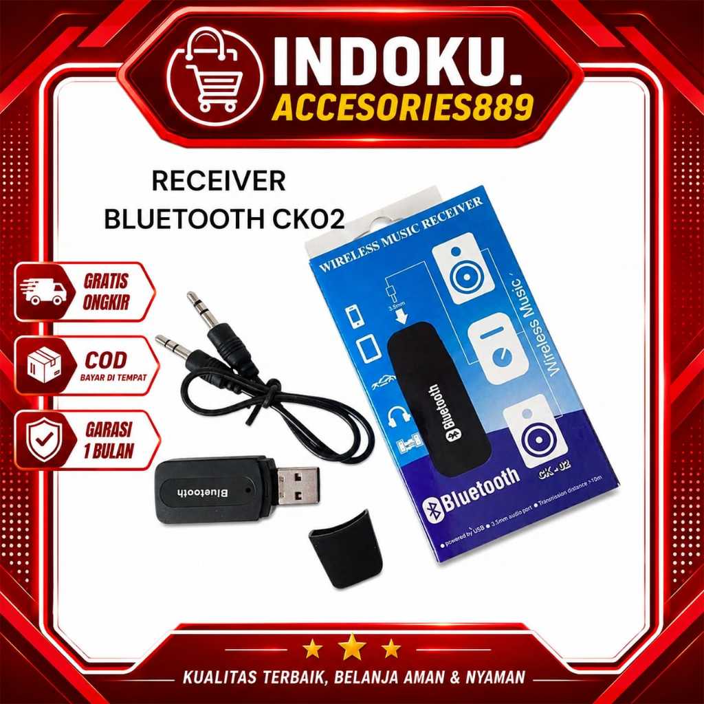 Ck-02 PACKING DUS usb bluetooth Music + Kabel audio Receiver Mobil Speaker Audio Bluetooh Mobil BAGU