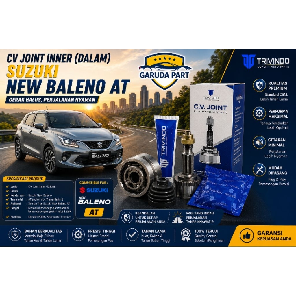 CV JOINT INNER (DALAM) SUZUKI NEW BALENO AT