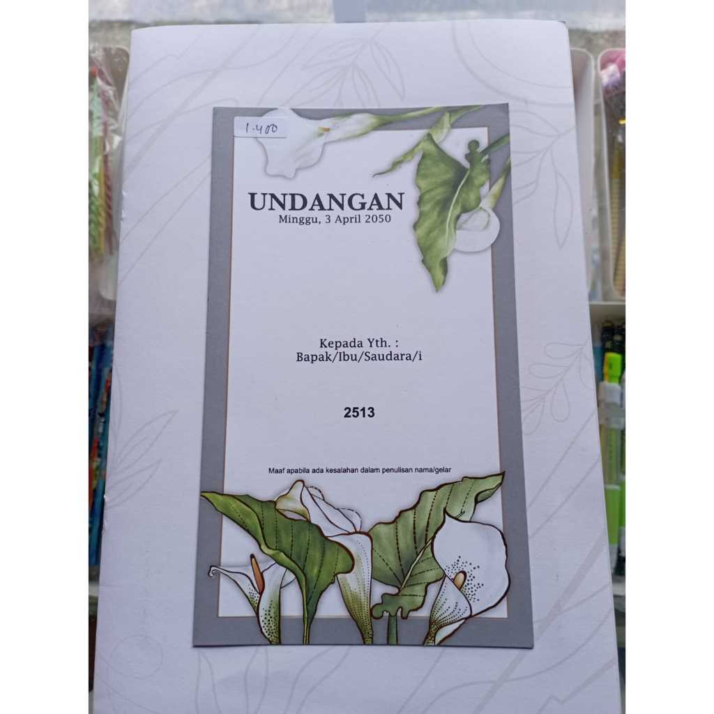 Blangko Undangan Kosong / cetak Pernikahan Erba BLANKO UNDANGAN MURAH Simple 2513