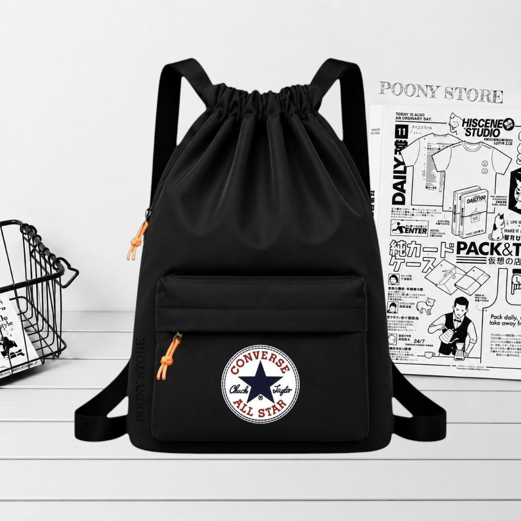 Tas Serut Gendong Pria Wanita String Bag Backpack Multifungsi Motif All Star Cnvrs Tas Serut Sekolah