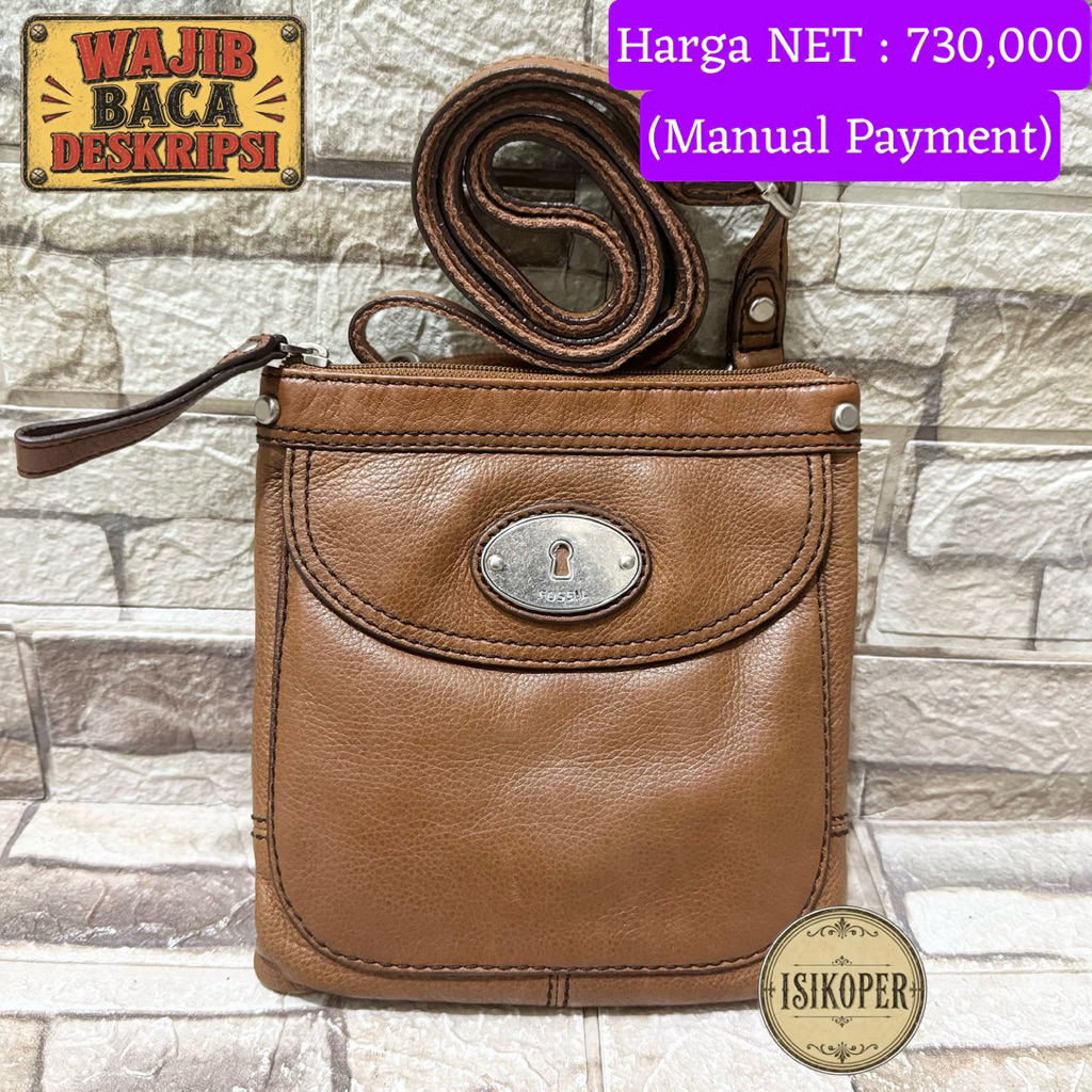 684# NET-Preloved Fossil Maddox Crossbody Small Chestnut