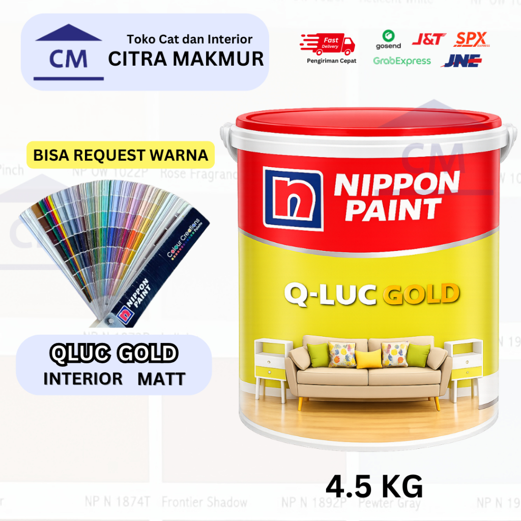 Cat Tembok Interior Nippon Q-LUC GOLD 4,5kg - Anti-Pudar, Cepat Kering, Anti-Jamur (BISA REQUEST DAN