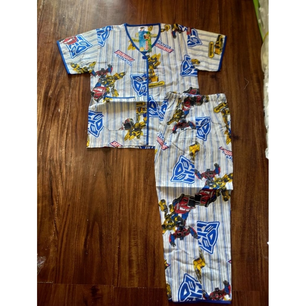 Baju Tidur Anak Cowok Viron 7-9 Katun Premium Viron Piyama Anak Katun Adem