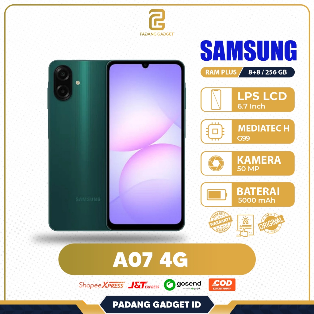 SAMSUNG A07 4G 4/64 4/128 6/128 & 8/256 GB Smartphone Original Samsung Garansi Resmi 1 Tahun