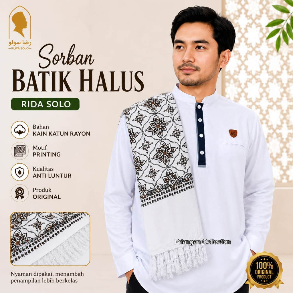SORBAN RIDA TROMPA MOTIF BATIK KASHMIRI KASHMIR / SURBAN HABIB / HABAIB / SORBAN