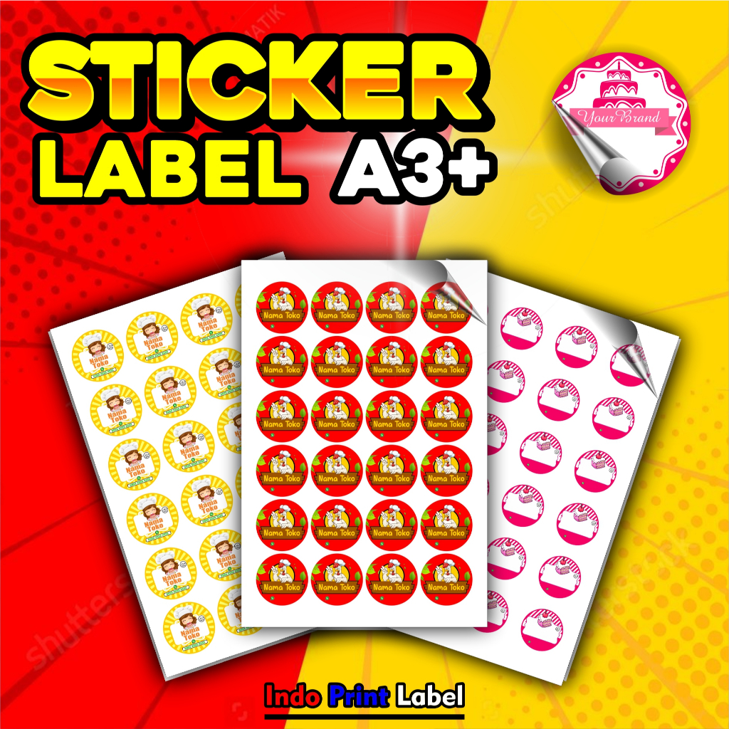 A3+ STIKER LOGO MAKANAN / BRAND MAKANAN / STIKER LOGO TERMURAH / LOGO USAHA