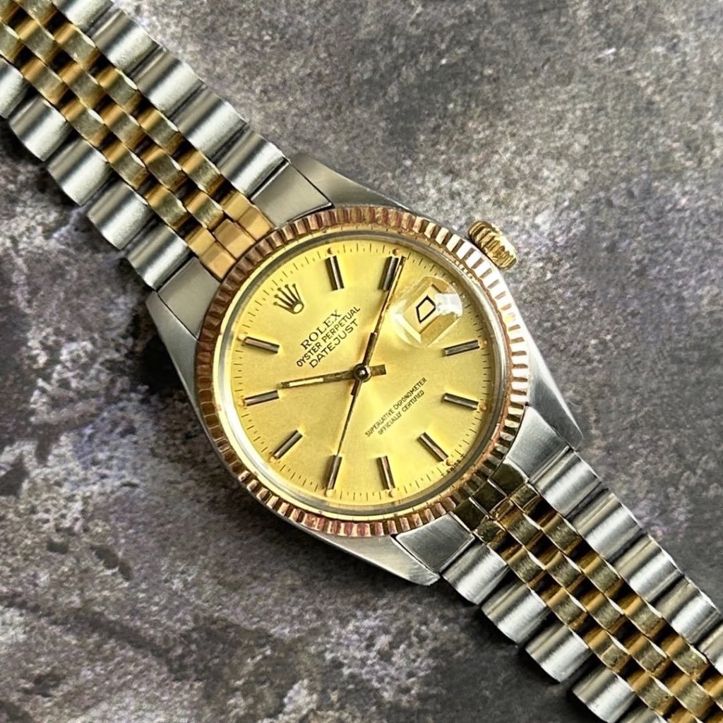 Rolex Datejust 36 16013 Champagne Dial Jubilee Bracelet 18K Gold Stainless Steel Two Tone