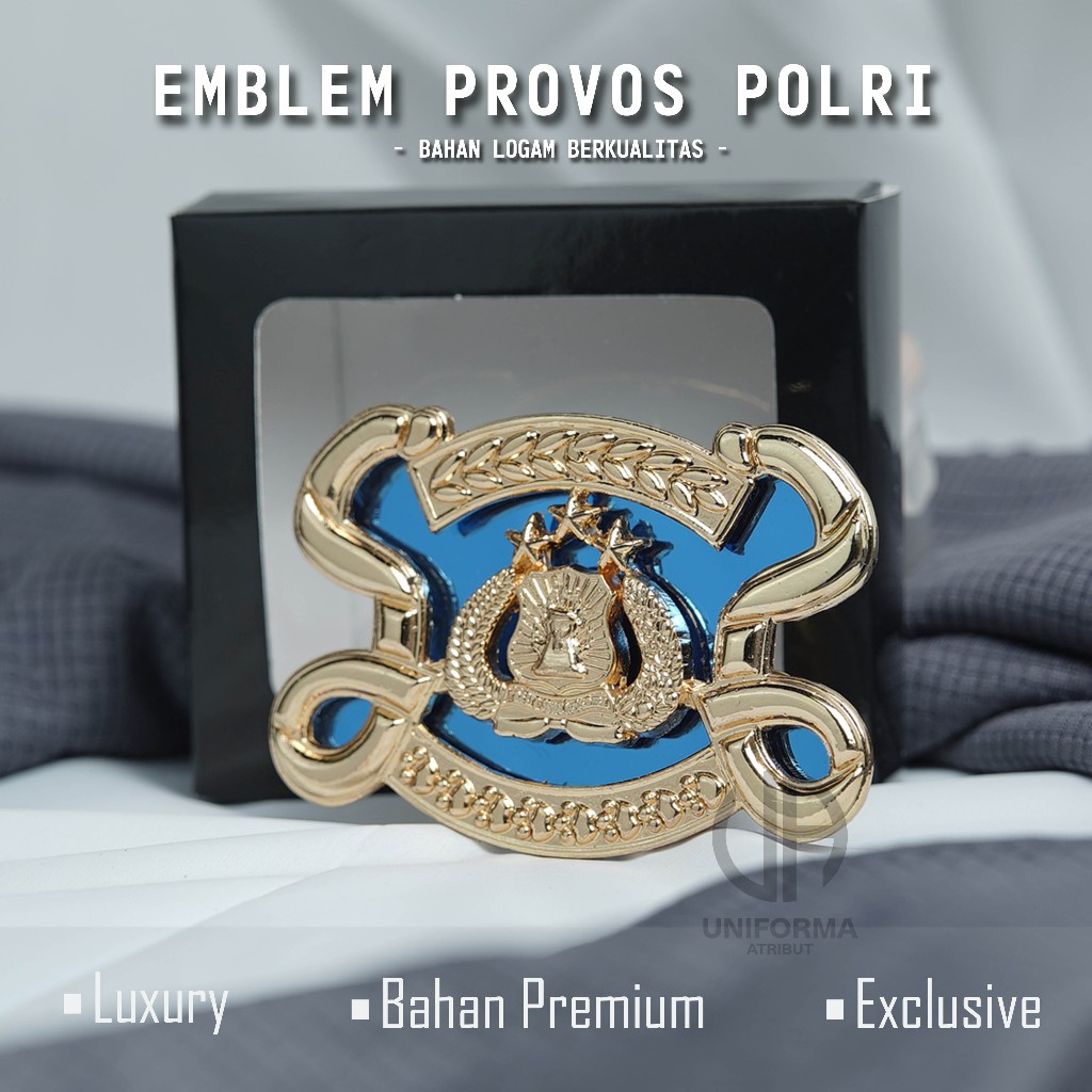 EMBLEM BARET PROVOS POLRI BAHAN LOGAM BERKUALITAS - UNIFFORMA ATRIBUT